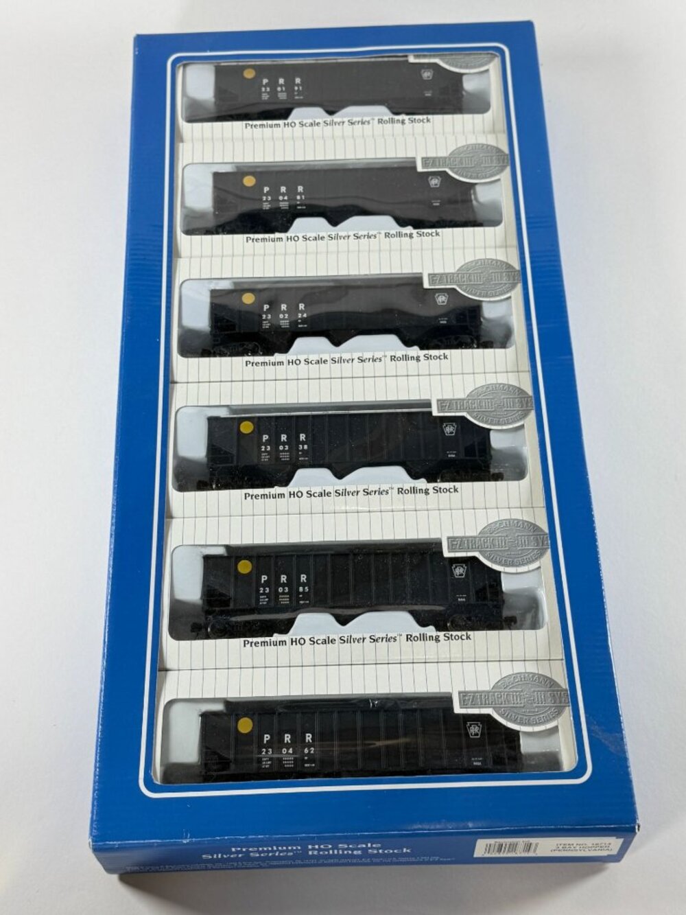 Premium HO Scale Silver Series Rolling Stock Pennsylvania 3 Bay Hopper Set 18714